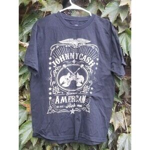 Johnny Cash Genuine American Rebel Black T-Shirt Size Large